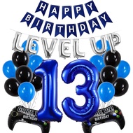 (SG SELLER) 13th Birthday Blue Video Game Birthday Decoration Set Birthday Decor Gaming Kit Level Up