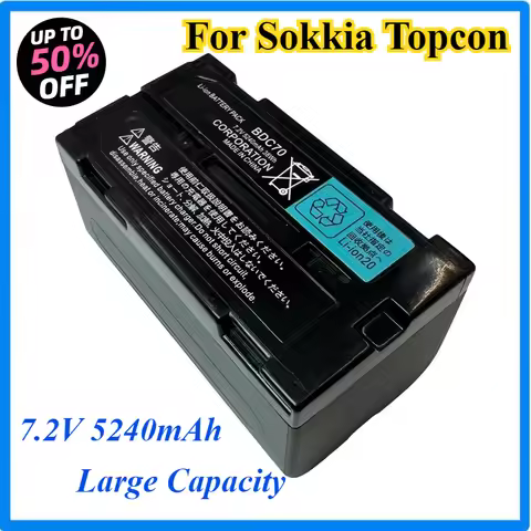 7.2V 5240mAh BDC70 Battery For Sokkia CX/RX-350 For Top Con GM52 OS/ES Total Station Rechargeable Li