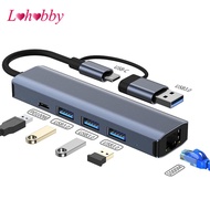 [Lohobby] USB C to Ethernet Adapter Docking Station Aluminum Alloy 5Gbps Data Transfer Gigabit Ether