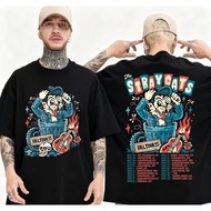 Stray Cats Autumn Tour T-shirt Men's women Rock Band Stray Cats Graphic T-shirt High-quality Cotton-