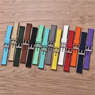 18/19/20/21/22/24mm Quick Release Watch Strap Top Sailcloth Pattern Fluorine Rubber Backside FKM Fan