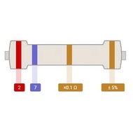 Carbon Film Resistor DIP 1/4W Color Ring 5% Precision 2.7 R/27R/270R/2.7k/27k/270k
