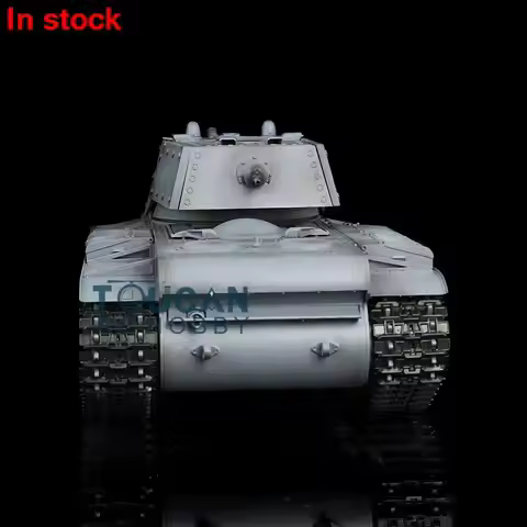 2.4G 1/16 HENG LONG Gray 7.0 Plastic Soviet KV-1 RC Tank 3878 360° Turret Rotation BB Gearbox Smokin