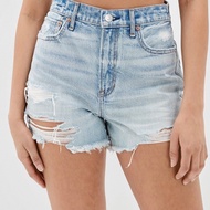 🇸🇬[SG STOCK] AMERICAN EAGLE High Waist Ripped Faded Light Denim Jeans Shorts | Stretchable Soft Comf