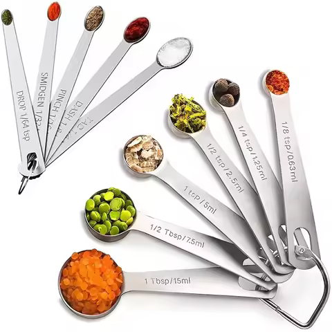 6pcs/set Stainless Steel Measuring Spoons Set Gram Dosing Spoon, Kitchen Meters Kit for Spice Coffee