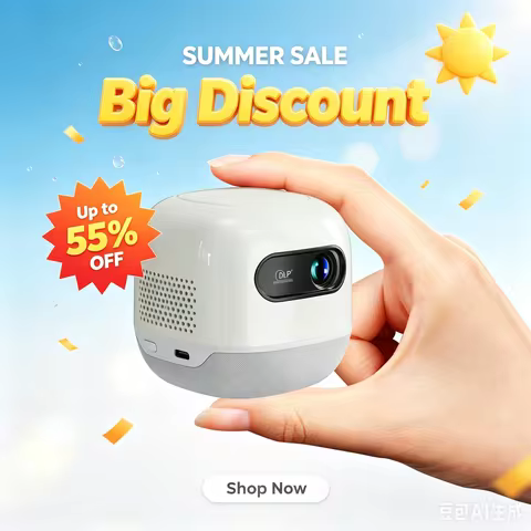 Vivicine Smart DLP Projector Android 13.0 HD Mini 5G WiFi Bluetooth 5.3 Built-in 8400mAh Battery Out