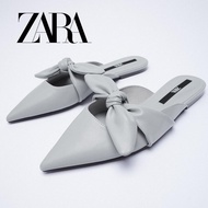 Zara Mules Pointed Toe Back Empty Mules Flat Half Slippers Lazy Shoes