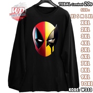 DEADPOOL 3 X WOLVERINE LONG SLEEVE T-SHIRT CODE W333 BIG SIZE JUMBO 2XL 3XL 4XL 5XL 6XL 7XL 8XL 9XL 