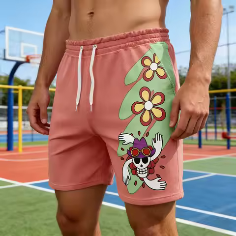 2026 Bandai Nico Robin Straw Hat Shorts Men ONE PIECE Shorts Summer Beach Trunks Japanese Cosplay Ba
