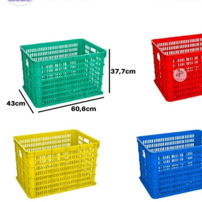 Storage Box Kontainer Barang Perkakas Industri Pabrik Keranjang Paket Bolong Lubang Krat Industri Pe