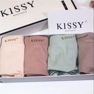 [1 BOX 4PCS] KISSY Female Panties Underwear Comfortable High Lifting High Elasticity Breathable Mid-