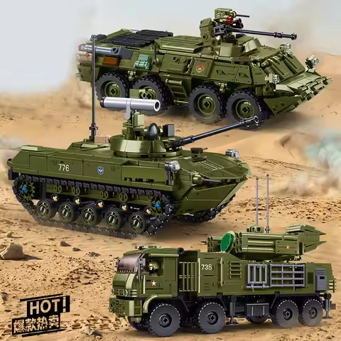 Military Panzer Tank WW2 Aircraft F35 J20 T72 Army Truck Armored Car Helicopter Building Blocks Airp