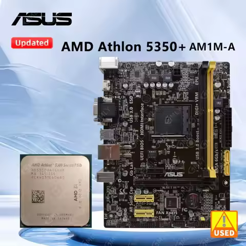 ASUS AM1M-A Motherboard + Athlon X4 5350 cpu Socket AM1 Micro ATX Motherboard DDR3 32GB USB 3.0 PCI-