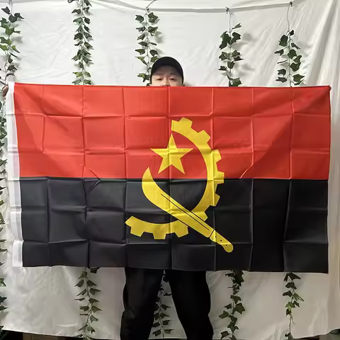 （TIKI FLAG）Angola Flag 3x5fts 90x150cm polyester Angola National hanging Flag for decoration