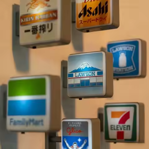 1pcs Dotonbori Glico 711 Lake Kawaguchi-ko Town Lawson Advertising Store Sign Fridge Magnet Lightboa