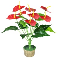 Cây Giả Decor ❌ Cây Hồng Môn Yến Giả ❌ 18 Nhánh Hoa & Lá [KHÔNG KÈM CHẬU] Trang Trí Nhà Cửa Lizflowe