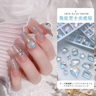 of nail art accessories including water diamonds sea salt blue powder cheese ice permeating crystals pointed bottom bubble diamonds explosive flashes, twisted hea