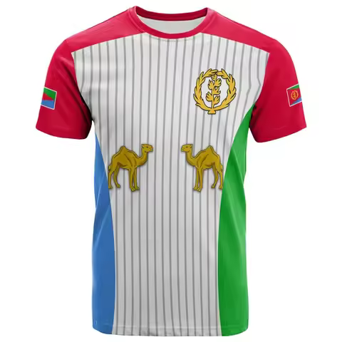 New Eritrea Football Jersey T Shirt Men's Sports Tees Eritrean Flag Graphic Oversized Tops Unisex Ca