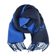COACH 雙面基本款羊毛圍巾-二色選/平行輸入/ 深藍