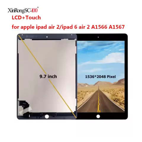 9.7" For Apple iPad 6 Air 2 LCD AAA+ Grade Display Touch Screen For iPad 6 A1567 A1566 LCD Panel Dig