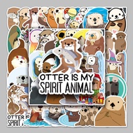 Stationery Box Sticker 50pcs Otter Cartoon Animal Luggage Sticker Waterproof Graffiti Sticker Scoote