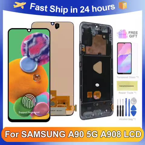 For Samsung 6.7''A90 5G For AMOLED SM-A908B SM-A908N SM-A9080 LCD Display Touch Screen Digitizer Ass