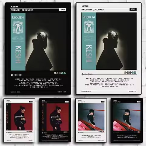 Keshi REQUIEM/GABRIEL/THE REAPER Album Cover Canvas Print Vintage Music Poster Wall Art Retro Inspir