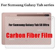 For Samsung Galaxy Tab S9 Plus S8+ 5G S8 S7 Plus A7 S6 Lite A8 10.5 S9 11"3D Carbon Fiber Rear Back Film Stiker Screen Protector (Not Tempered Glass）