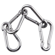 4Pcs M6 Spring Snap Hooks Heavy Duty Stainless Steel 304 Swing Set Accessories Fit for Gym,Camping,T