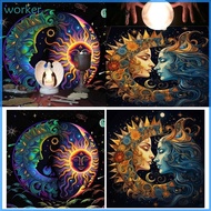 Wor* Tarot Tablecloth Spiritual Divinations Cloth Moon Table Cloth for Tarot Readings Star and Moon 