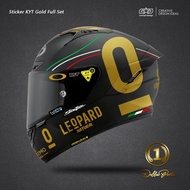 Ready Stock!! New Product!! Sticker Helm Kyt Full Set Gold Leopard