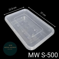 MW S500 - 500ml Rectangular Plastic Disposable Food Container With Lid (50pcs±) / Bekas Bungkus Plas