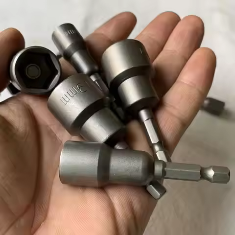 Hex Bit Socket with Magnetic, 7mm to 19mm,65mm Long, Hexagon Socket Wrench Impact Resistant Socket f