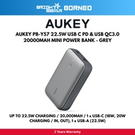 AUKEY PB-Y57 MINI PowerBank / 22.5W / 20,000MAH / 1 x USB-C (18W, 20W / IN, OUT), 1 x USB-A (22.5W)/