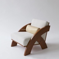 sofa santai single minimalis kayu jati , kursi sofa minimalis santai