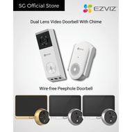 EZVIZ DP2C | DP2 2K | Wireless Peephole Viewer / EP3X Smart Wireless Security Doorbell Camera w Chim
