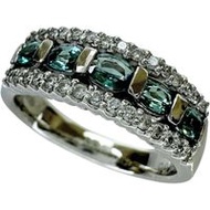 Size 12.5, 0.58ct Alexandrite, 0.24ct Diamond, Pt900 Platinum, 8.1g, Women's Ring