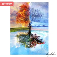 5D Painting of 4 Seasons Tree, Self-Completed, Relaxing, Meaningful Decor Gift | Diamond Painting V2