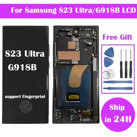 Super AMOLED S23 Ultra Screen replacement For Samsung S23 Ultra S918B S918B/DS LCD Display Touch Scr