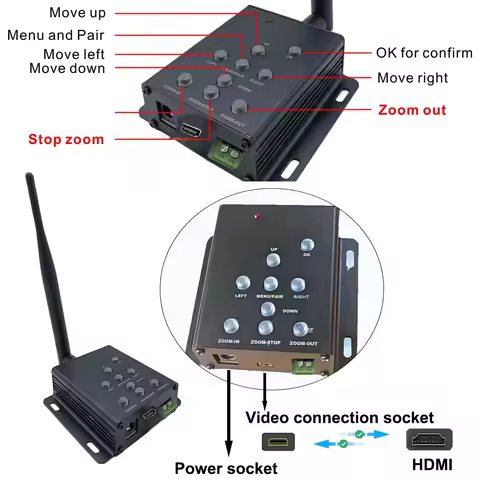 Wireless 30X zoom camera Tower crane system 9-key AHD Receiver Recording 720P signal controls 30X zo