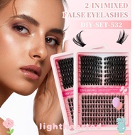 LIGHTHEARTED False Eyelash Extension, 40D Cluster Premium Mink DIY Lash Extension, Tool Set Cat Eye 