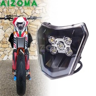MJ Motorcycle Head Light LED Headlight Headlamp Dirt Bike Enduro For 250 300 350 450 500 EXC XC-W EX