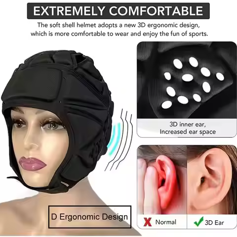 Rugby Soft Helmet Soccer Headgear Football Headguard for Children Safety Helmet Rugby Headguard Prot
