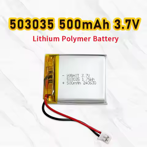 3.7V Lipo 500mAh Lithium Battery 503035 053035 Li Polymer Batteries for DVD Navigation GPS Smart Ban