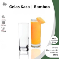 Highball Glass Bamboo 340 Glass GlassML Aesthetic Tea Coffee Drink Mug CupBENING 6Pcs