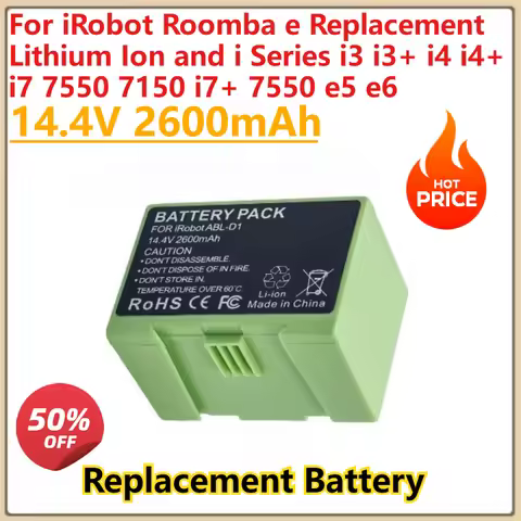 New 14.4V 2600/3200mAh Battery for iRobot Roomba e Replacement Lithium Ion and i Series i3 i3+ i4+ i