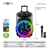 N2N_fashion INOVA ชุดลำโพงอเนกประสงค์ ขนาด 15 นิ้ว รุ่น GZ-X828 (2) สีดำ ปังสุด