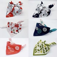 得哥廚房 - 日本製純棉藍色宿鶴貓狗寵物圍巾風呂敷