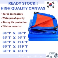 Blue Orange Waterproof Canvas Kanvas Tarpaulin Sheet Canopy Camping Khemah Kereta Lori Pasar malam t