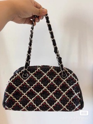 專櫃正品 Chanel/香奈兒小號保齡球漆皮 + 編織款單肩包鏈條包，絕版貨
